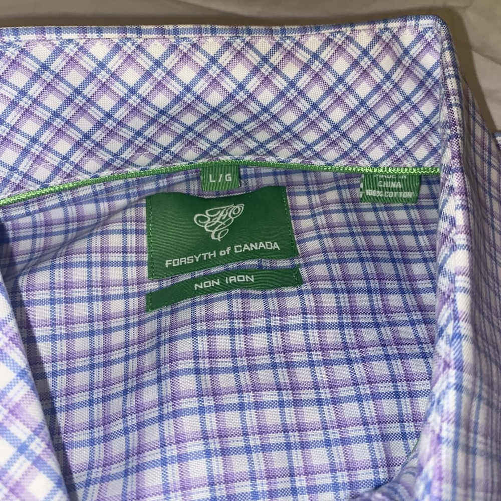 Forsyth of Canada Men's Purple Check Dress Shirt